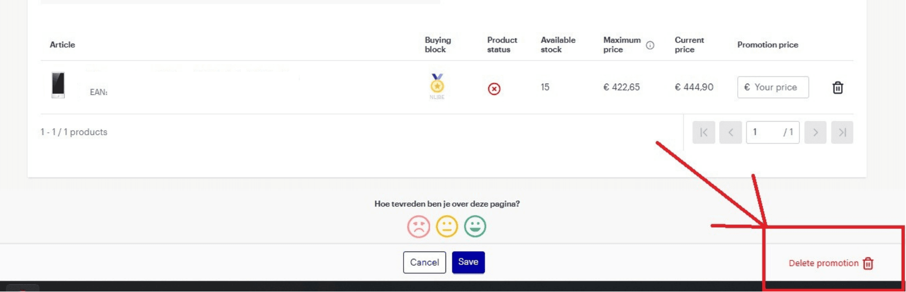 Gdyby coś poszło nie tak, zawsze możemy usunąć utworzoną promocję, klikając „Delete promotion”.